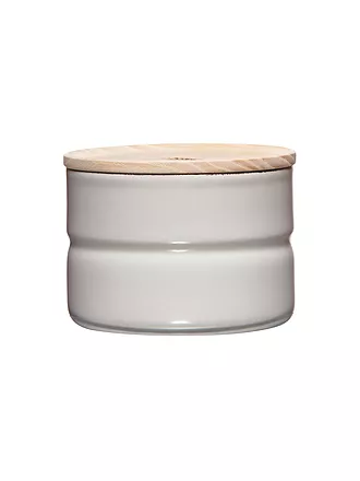 RIESS | Frischhaltedose - Emaille Vorratsdose mit Eschenholz-Deckel "Truehomewear"  6cm 230ml | grau